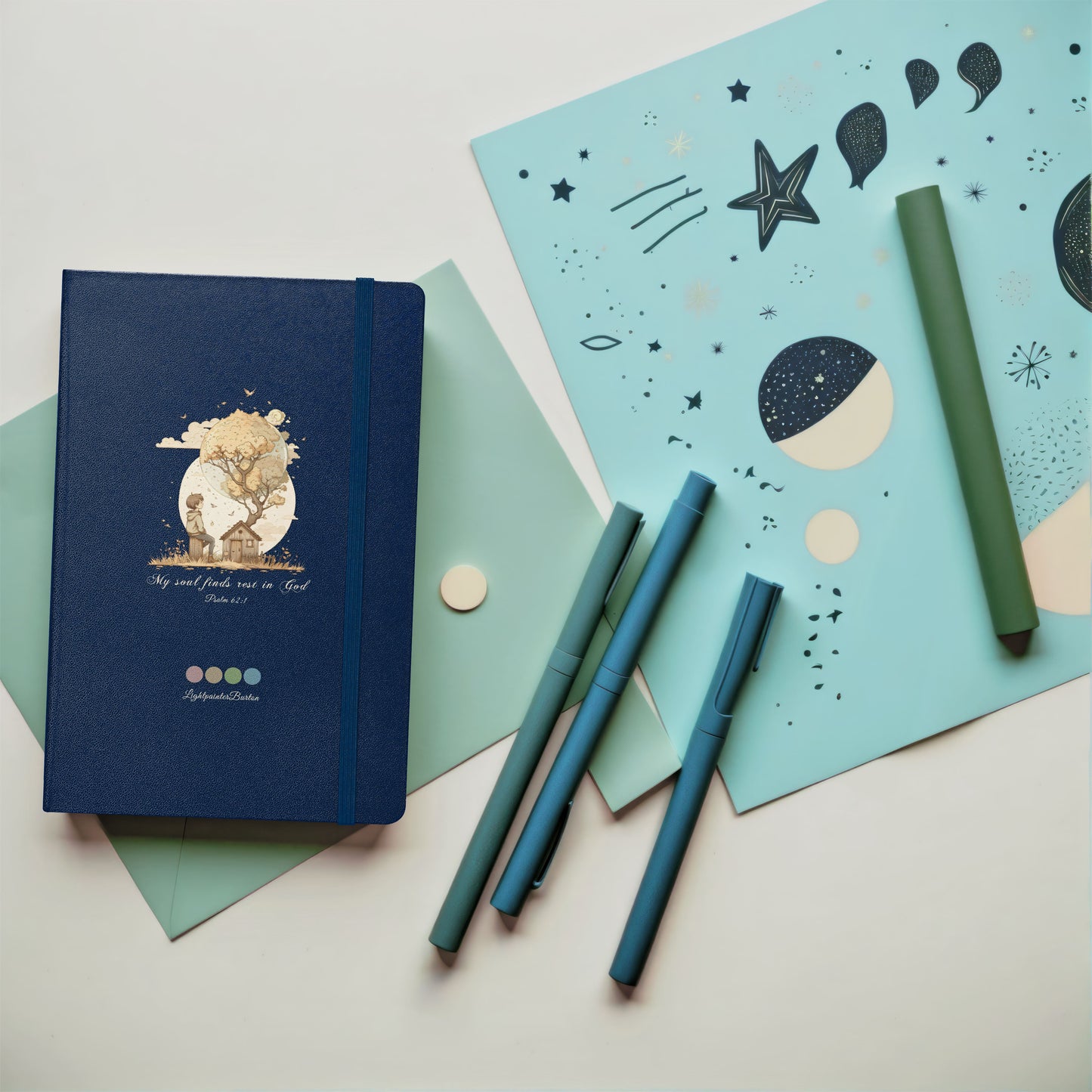 Classic Cream-Paged Journal | Elegant Faux Leather Binding | Complete with Ribbon Bookmark & Pocket | Canvas of Thoughts Series
